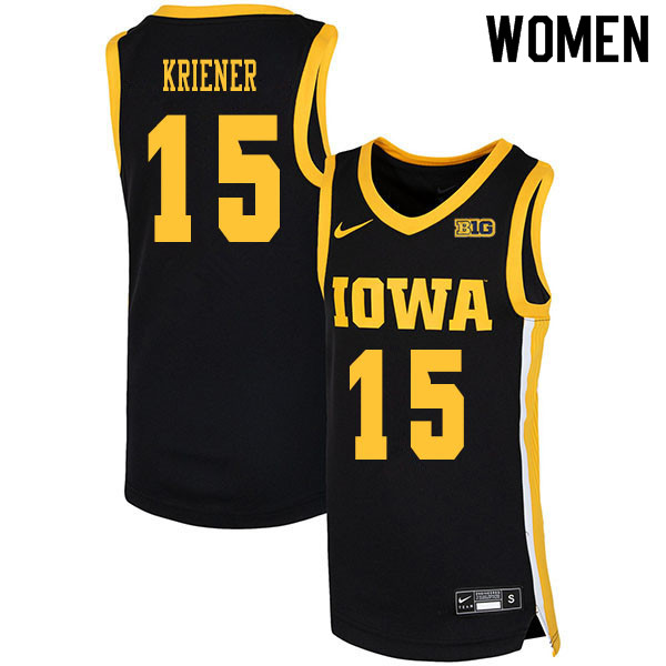 2020 Women #15 Ryan Kriener Iowa Hawkeyes College Basketball Jerseys Sale-Black